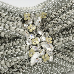 ANTEPRIMA CIOCCA DIAMANTE Wire Bag Clutch Ribbon Motif Jewel Silver Shoulder Out of Stock