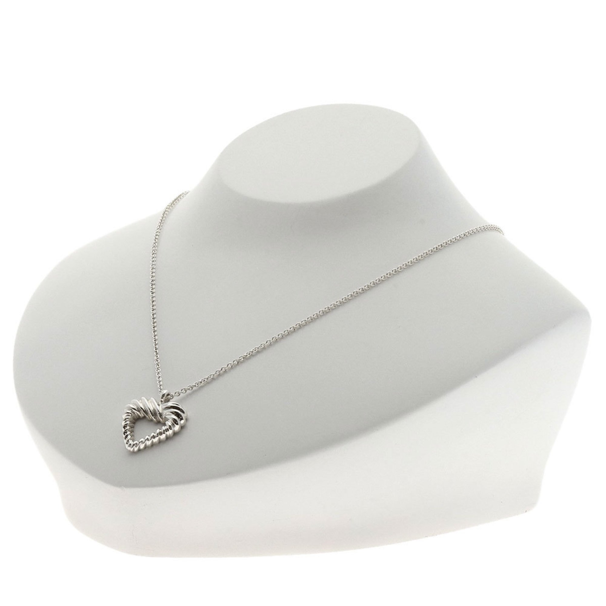 Tiffany Twisted Heart Necklace Silver Women's