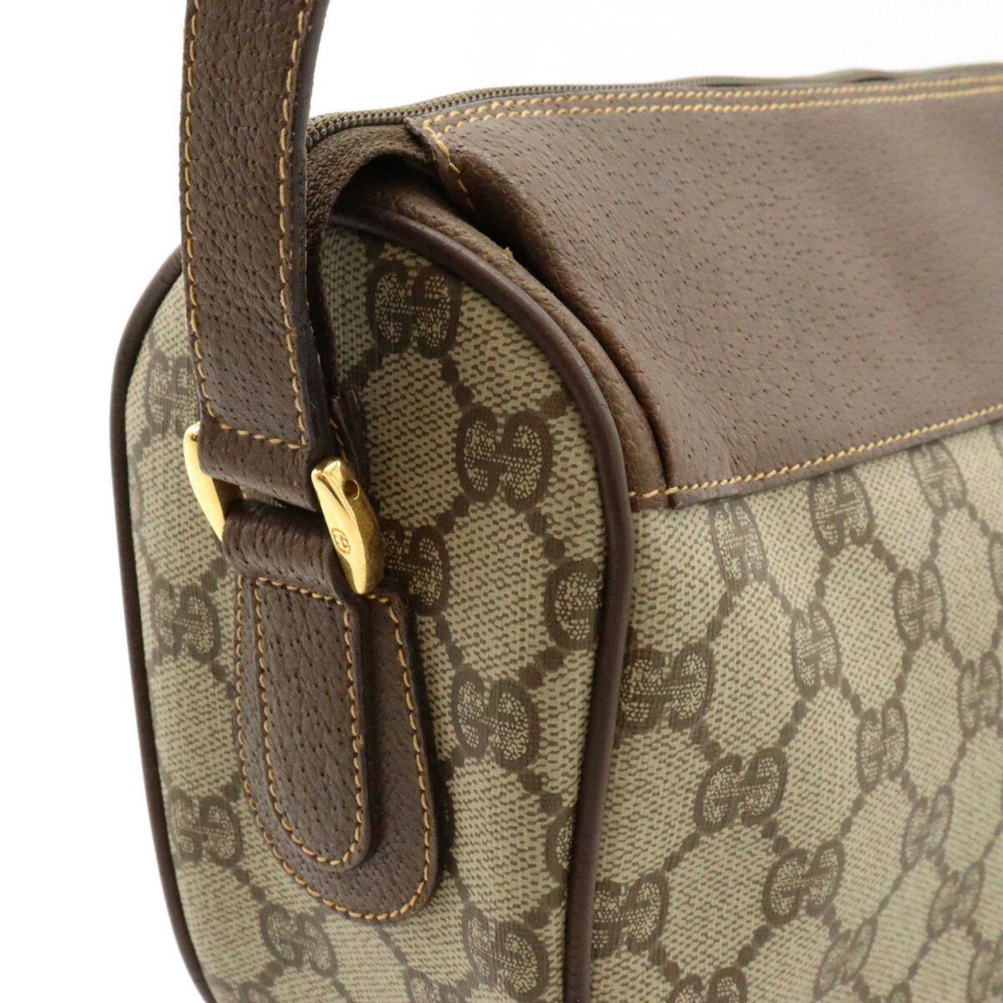GUCCI Old Gucci GG Plus Sherry Line Shoulder Bag Pochette Beige Brown 001.58.0918