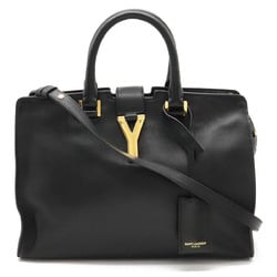 YVES SAINT LAURENT YSL Yves Saint Laurent Y-Line Petit Cabas Shoulder Leather Black 311210