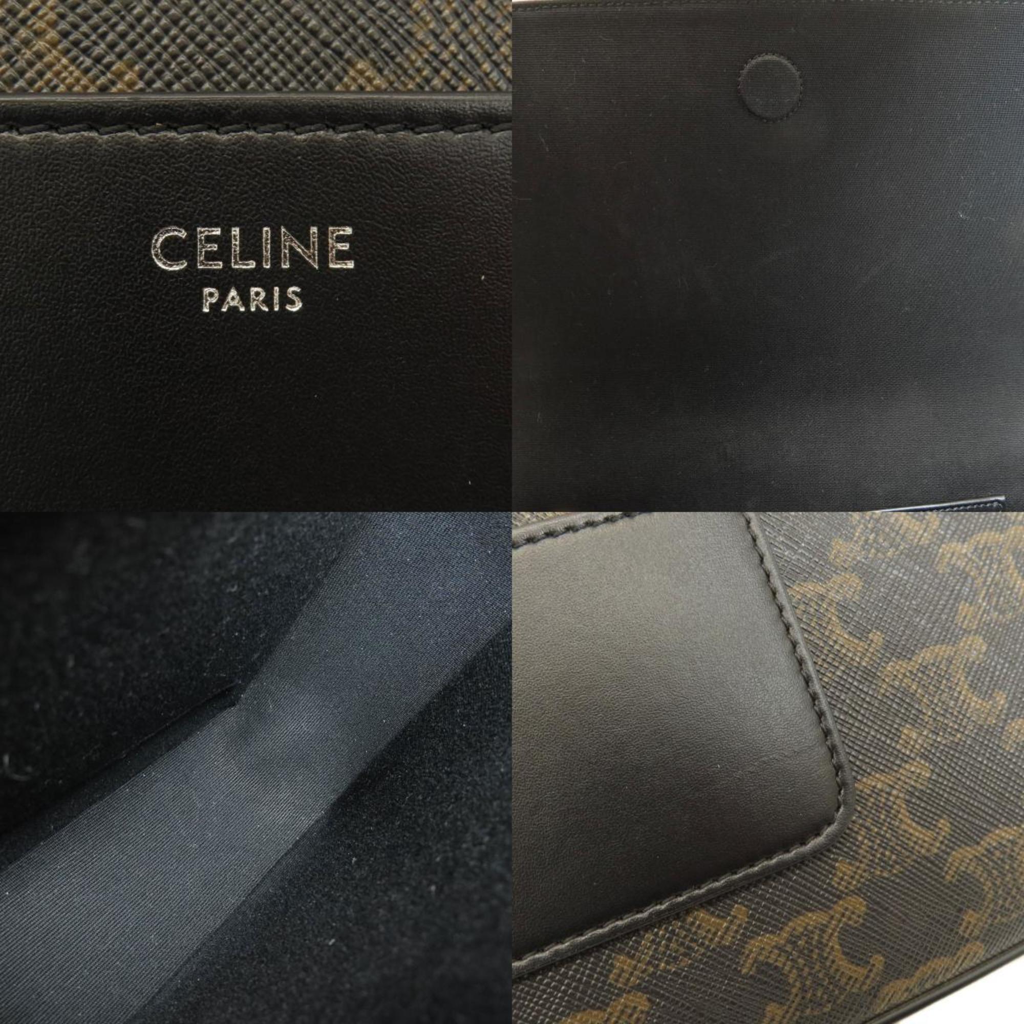 Celine Macadam Shoulder Bag Leather Women's