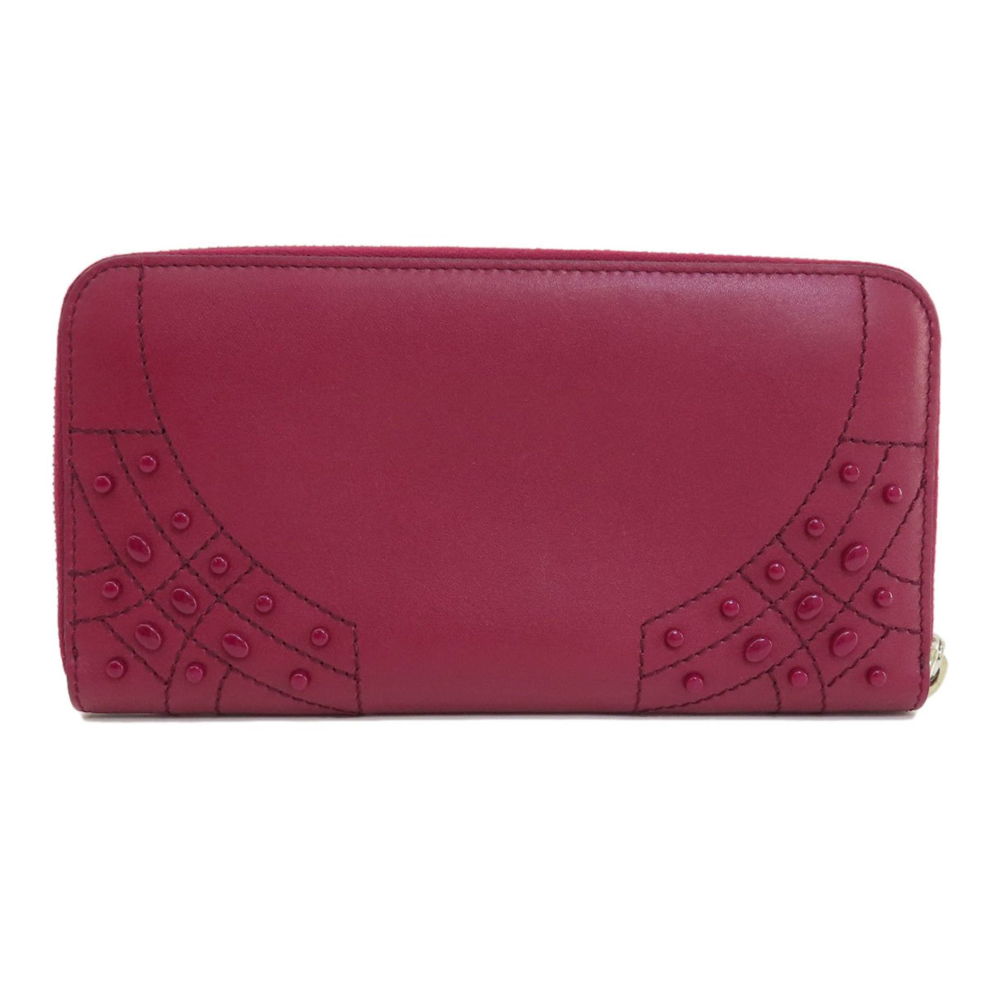 Tod's round long wallet leather ladies