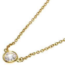 Tiffany by the yard diamond necklace K18 yellow gold ladies