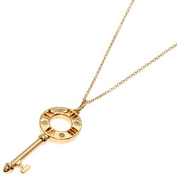 Tiffany Atlas Key 4P Diamond Necklace K18 Pink Gold Women's