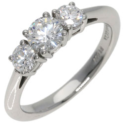 Tiffany 3P Diamond Ring, Platinum PT950, Women's