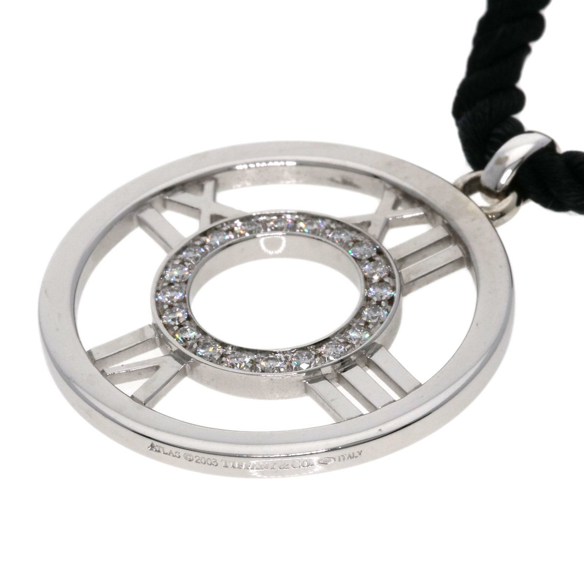 Tiffany Atlas Medallion Diamond Necklace, 18K White Gold, Women's