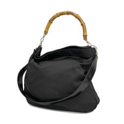 Gucci Handbag Bamboo 001 1577 Canvas Black Women's