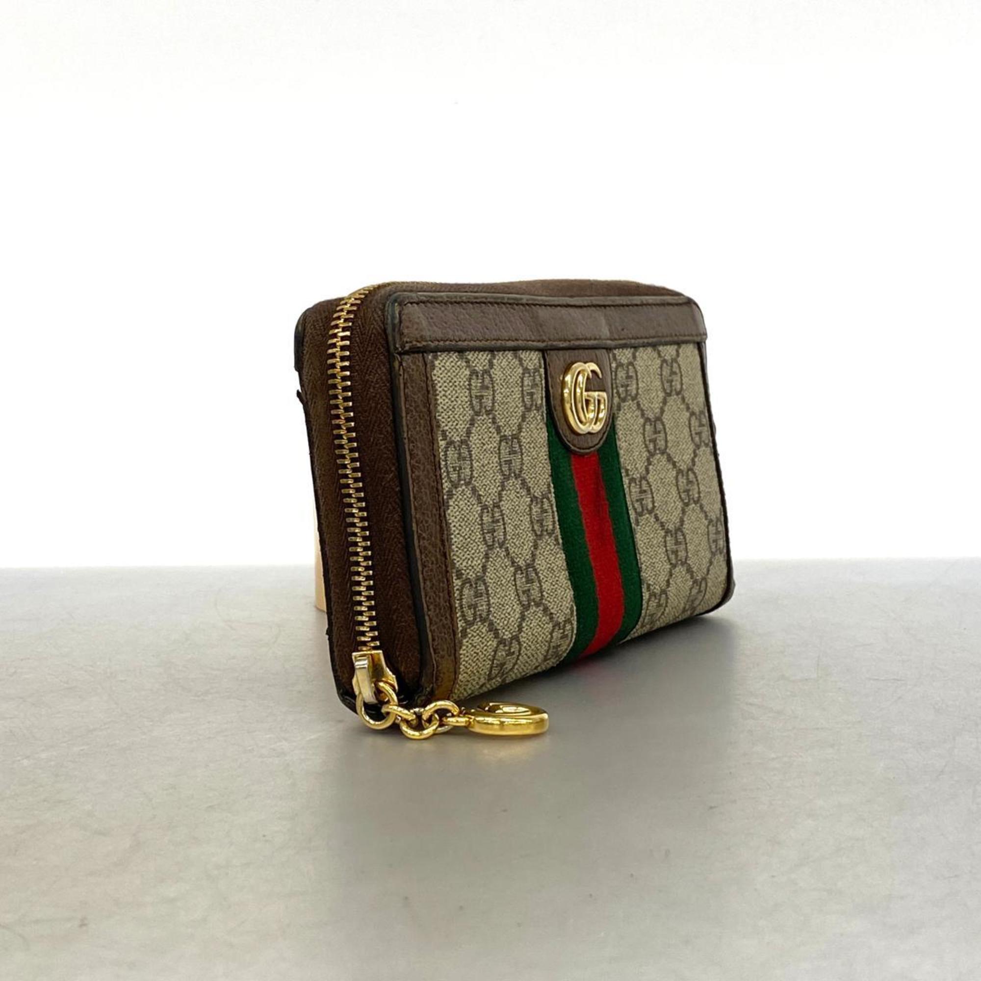 Gucci Ophidia Long Wallet 523154 Leather Brown Beige Men's Women's