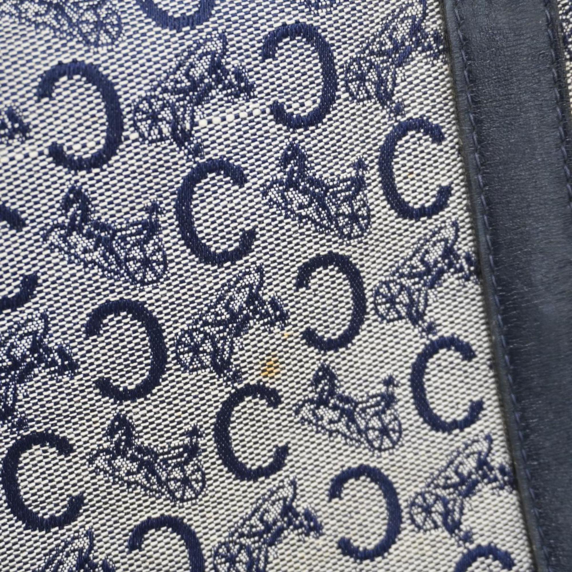 Celine handbag C Macadam carriage hardware canvas navy women's