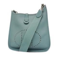 Hermes Shoulder Bag Evelyn PM □M Stamp Taurillon Clemence Blue Lagon Women's