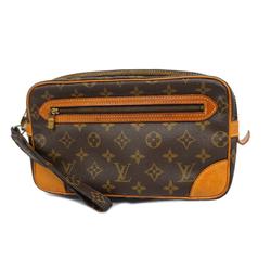 Louis Vuitton Clutch Bag Monogram Marly Dragonne GM M51825 Brown Men's Women's