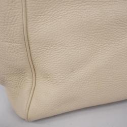 Gucci Handbag Bamboo 336032 Leather Ivory Champagne Women's