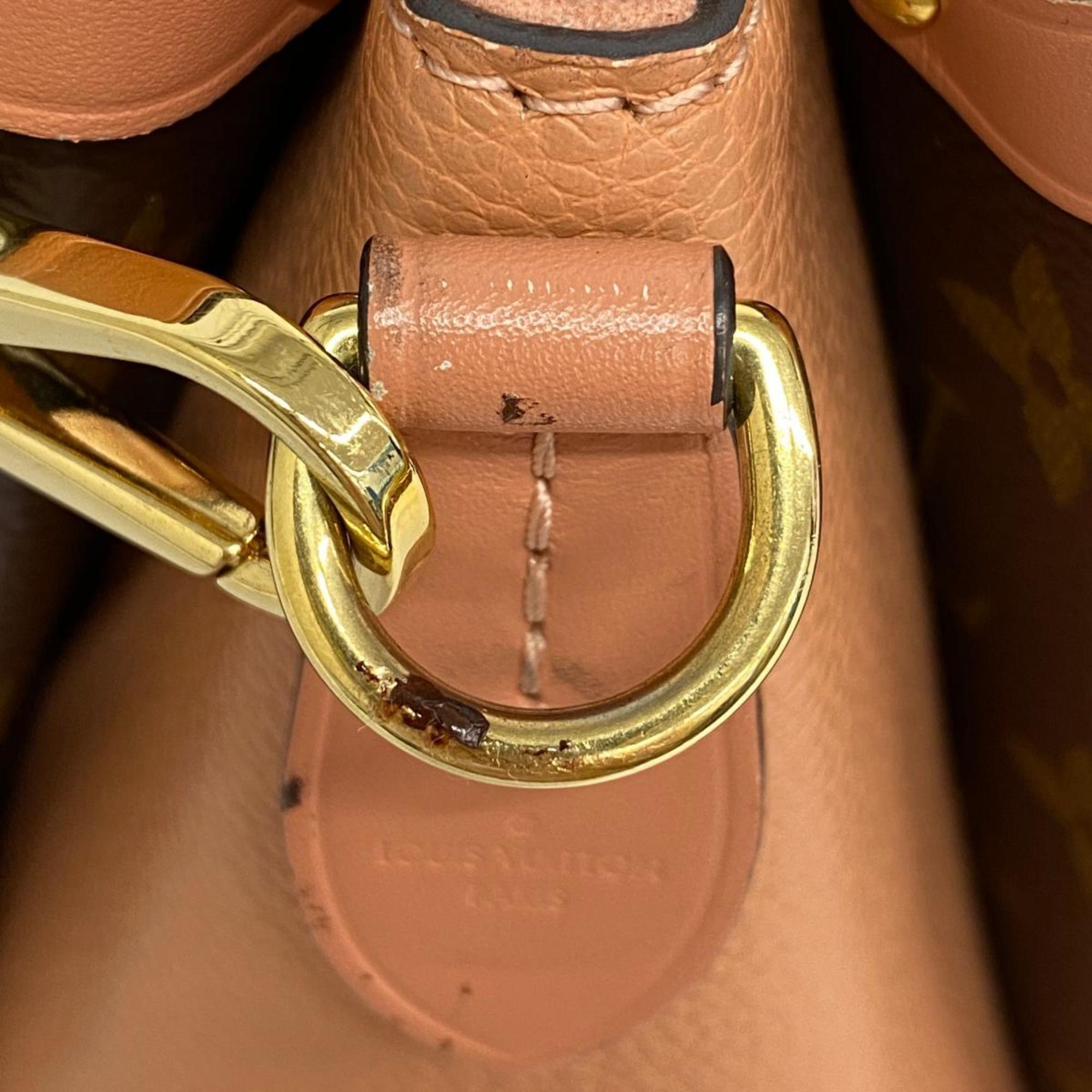 Louis Vuitton Handbag Monogram Soufflot NV BB M44899 Brown Peach Ladies