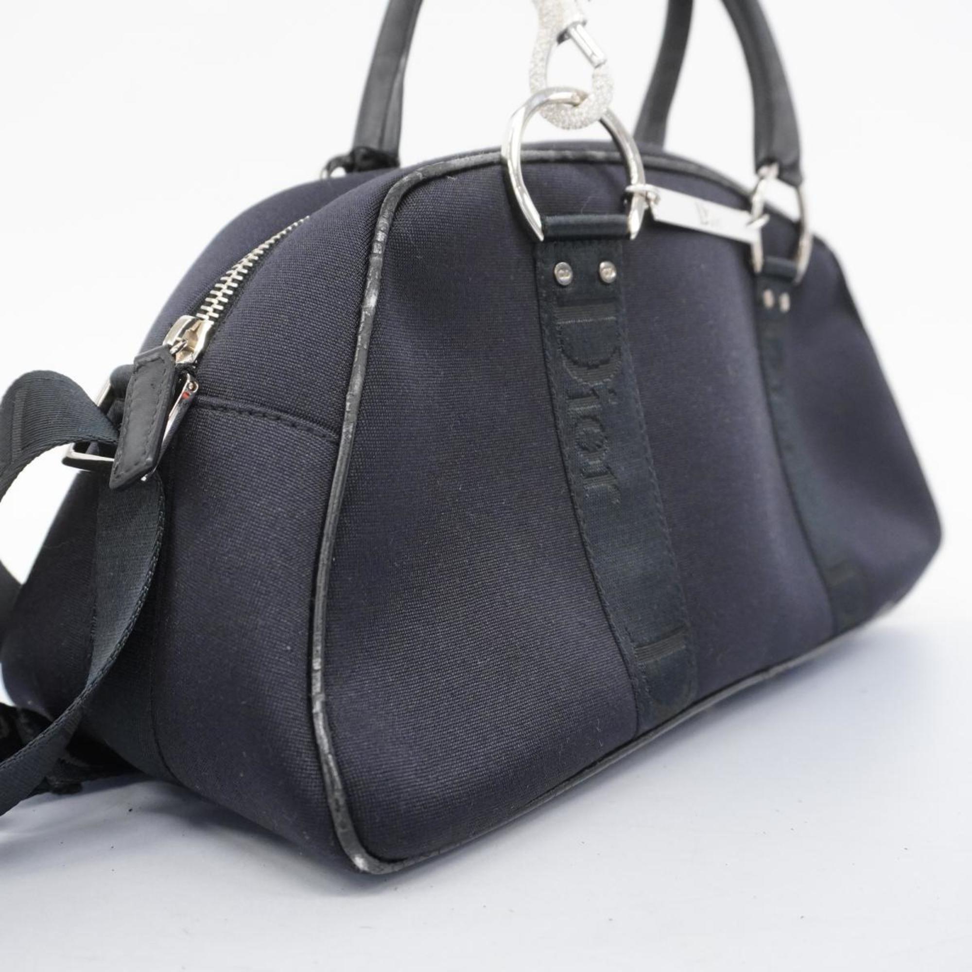 Christian Dior Handbag Canvas Black Women's