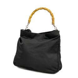 Gucci Handbag Bamboo 001 1705 1577 Canvas Black Women's