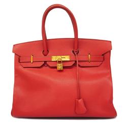 Hermes handbag Birkin 35 □G stamped Veau Epsom leather Rouge vif ladies