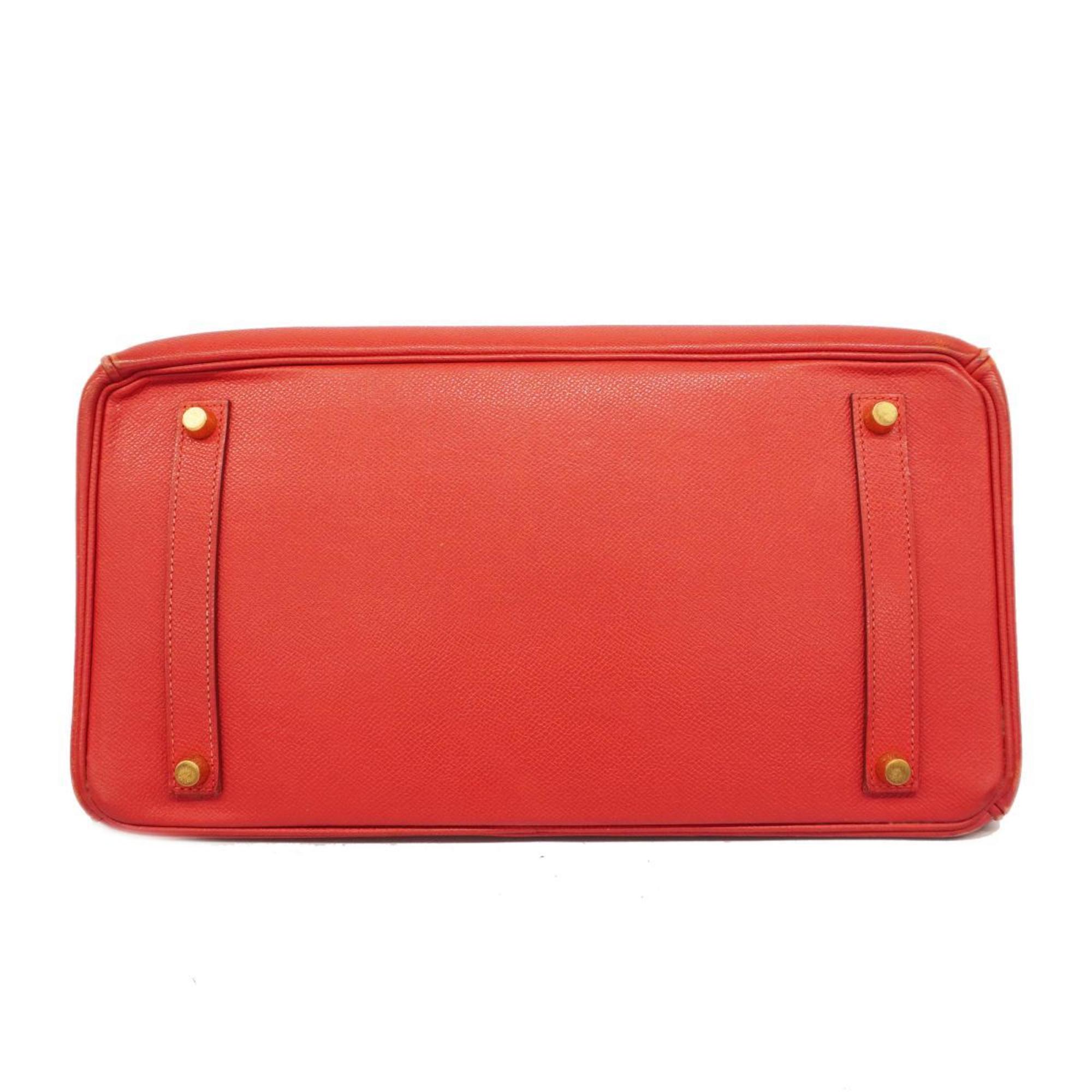Hermes handbag Birkin 35 □G stamped Veau Epsom leather Rouge vif ladies