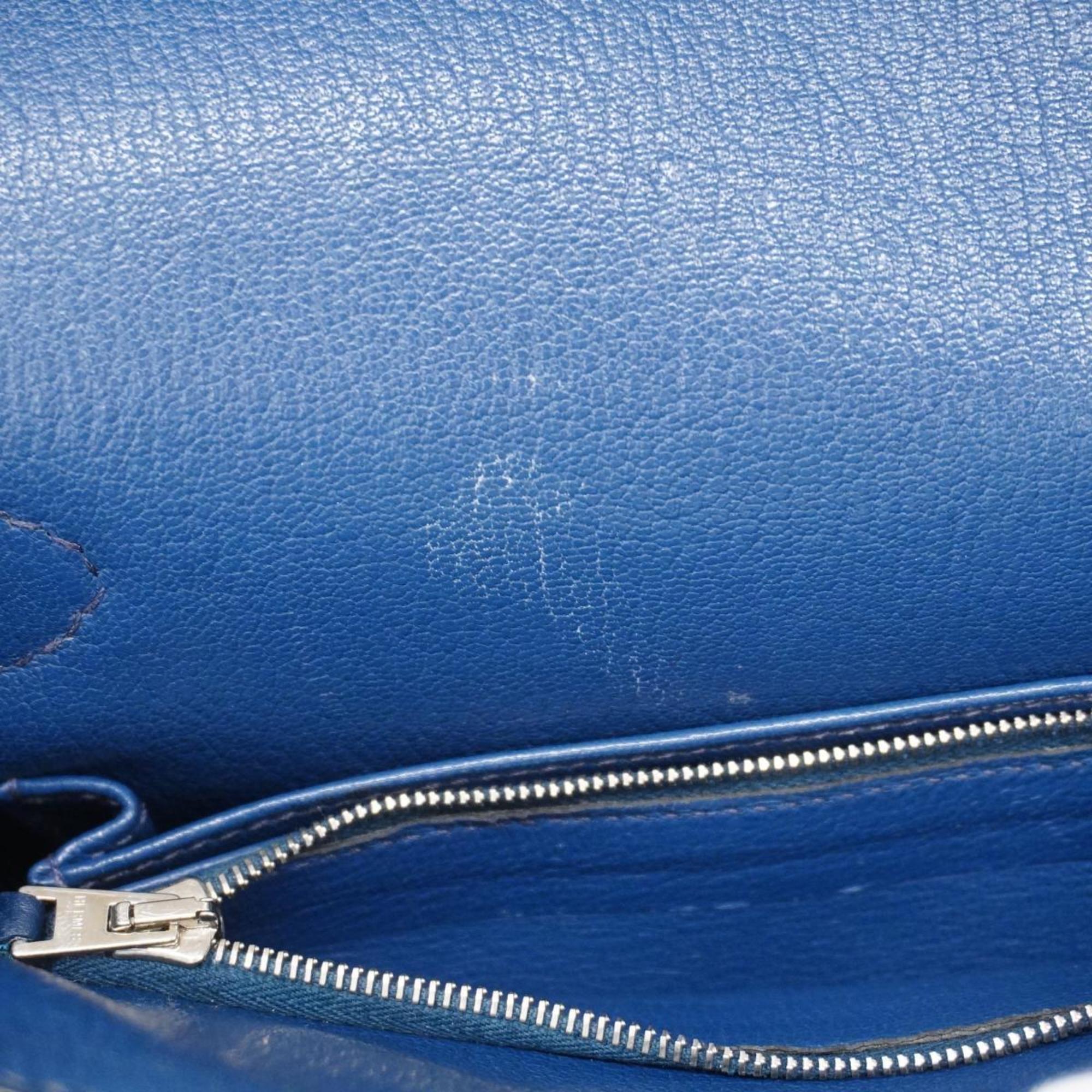 Hermes Shoulder Bag Gypsiere 34 □N Stamp Taurillon Clemence Bleu de Plus Women's
