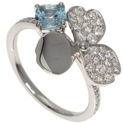 Tiffany Paper Flower Aquamarine Diamond Ring, Platinum PT950, Women's
