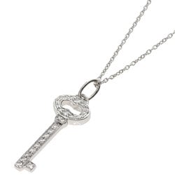 Tiffany Oval Key Diamond Necklace Platinum PT950 PT850 Women's