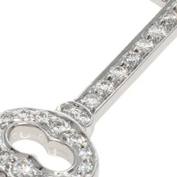 Tiffany Oval Key Diamond Necklace Platinum PT950 PT850 Women's