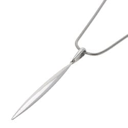 Tiffany Feather Necklace K18 White Gold Women's