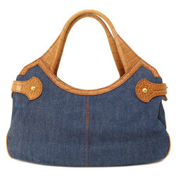 Tod's embossed tote bag in leather and denim for women