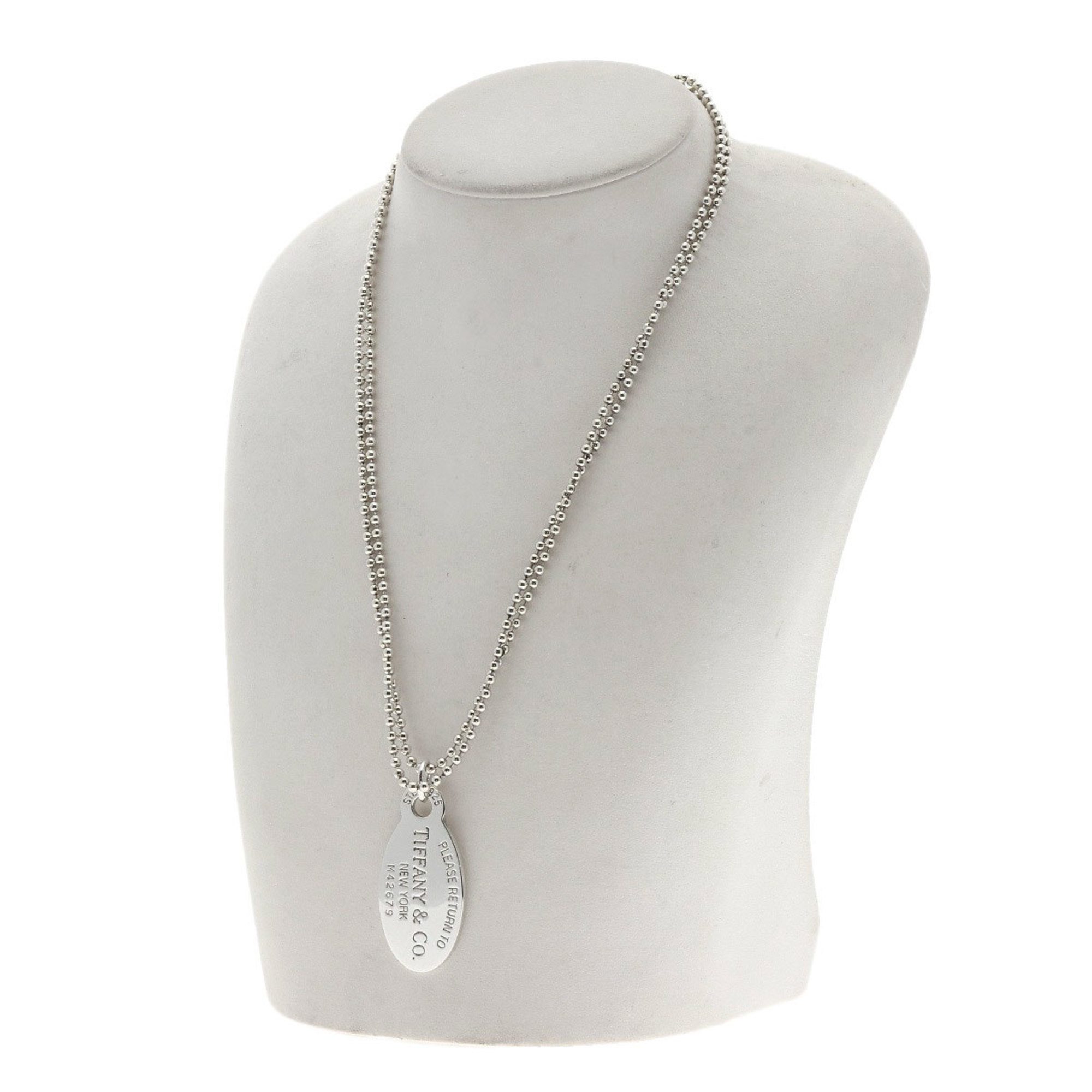 Tiffany Return to Oval Necklace Silver Women's