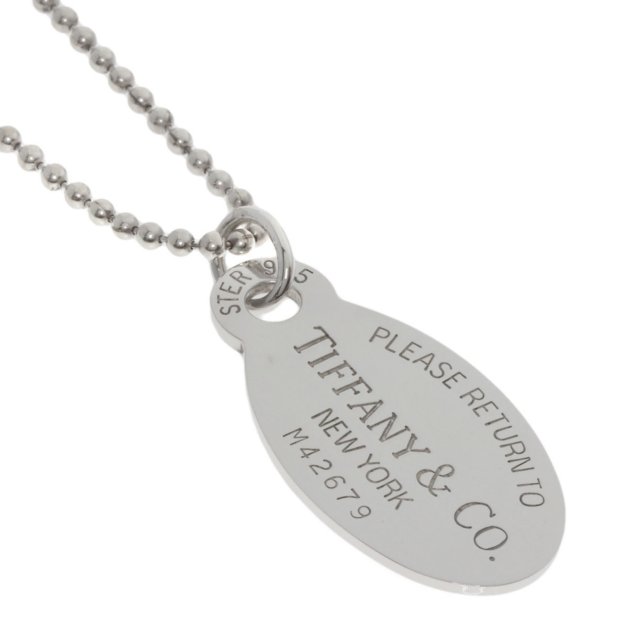 Tiffany Return to Oval Necklace Silver Women's