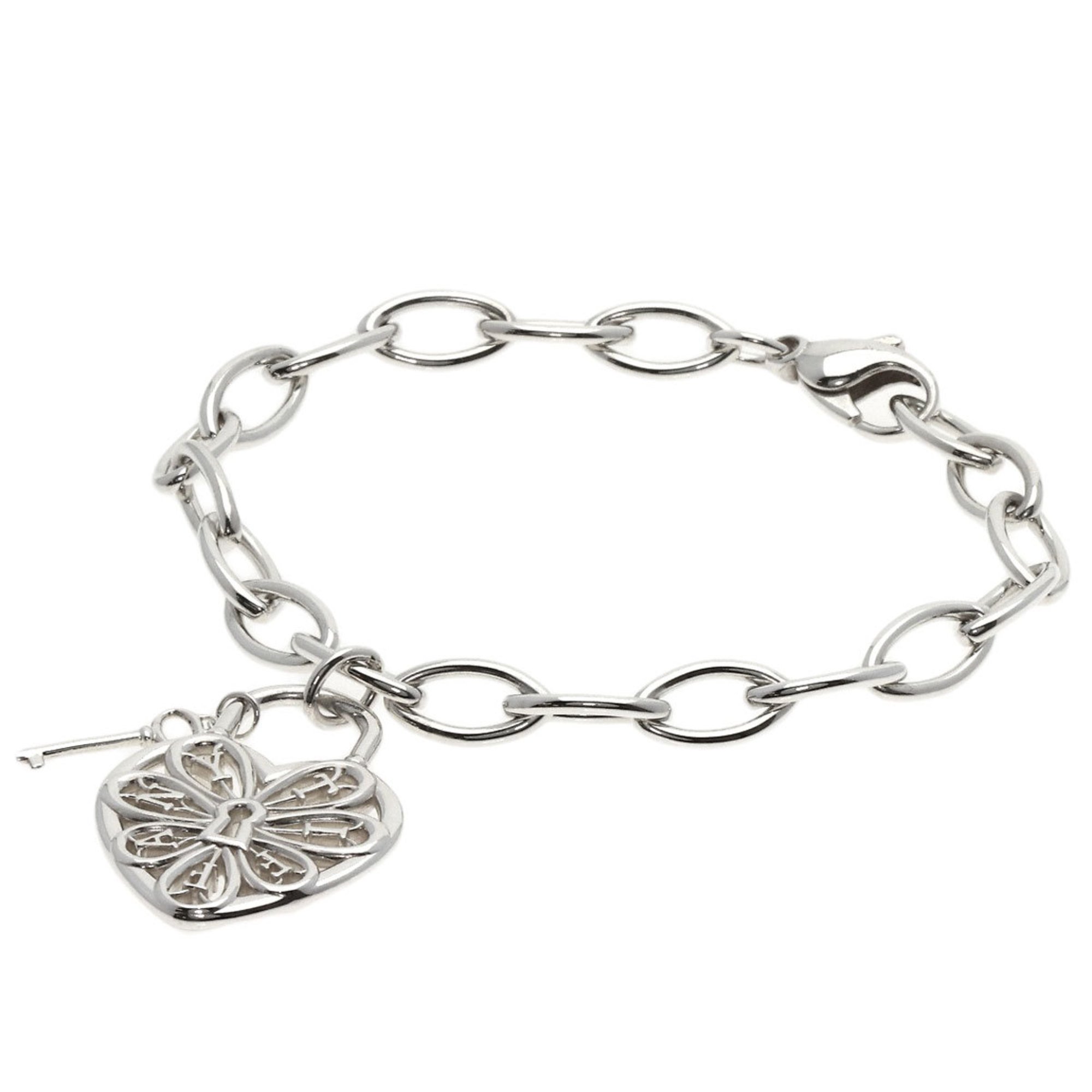 Tiffany filigree heart key bracelet silver ladies