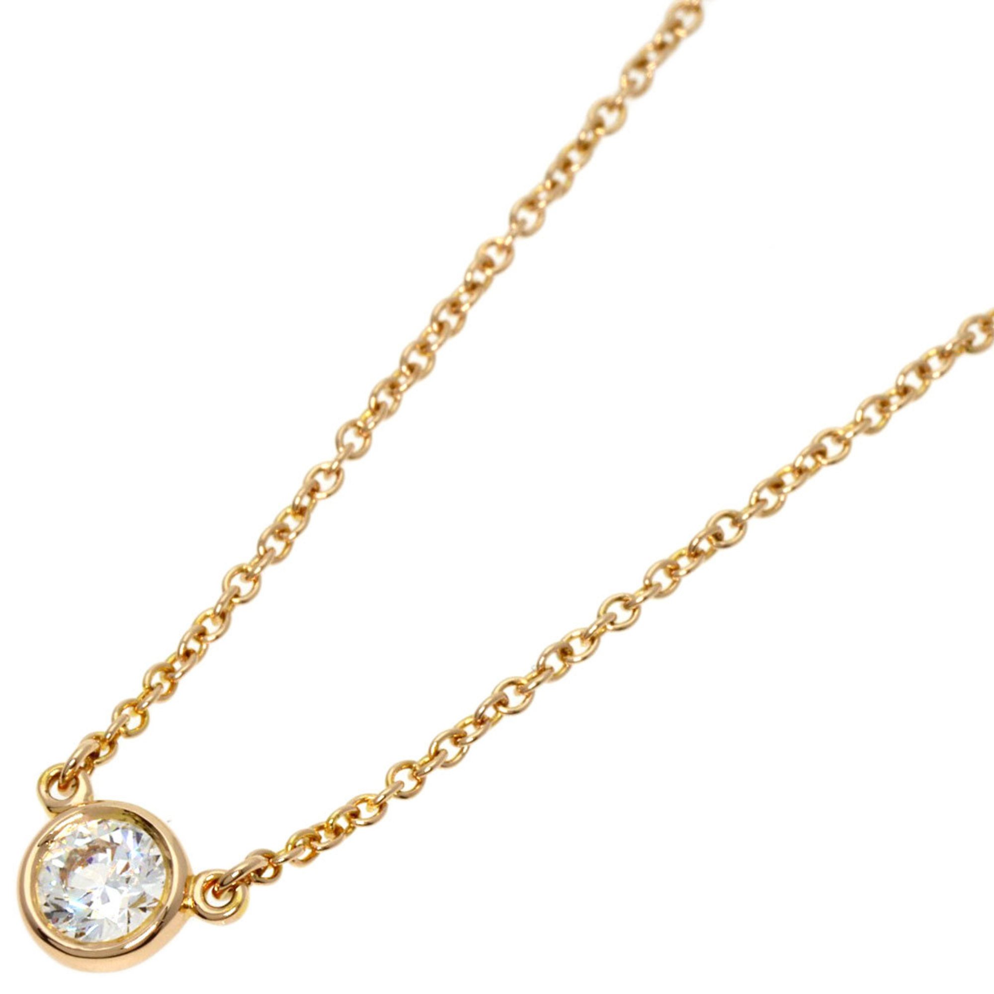 Tiffany by the Yard 1P Diamond Necklace K18 Pink Gold Women's