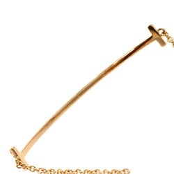 Tiffany T Smile Diamond Bracelet K18 Pink Gold Women's