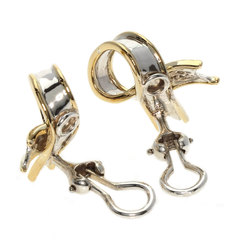 Tiffany Ribbon Earrings K18 Yellow Gold SV Women's