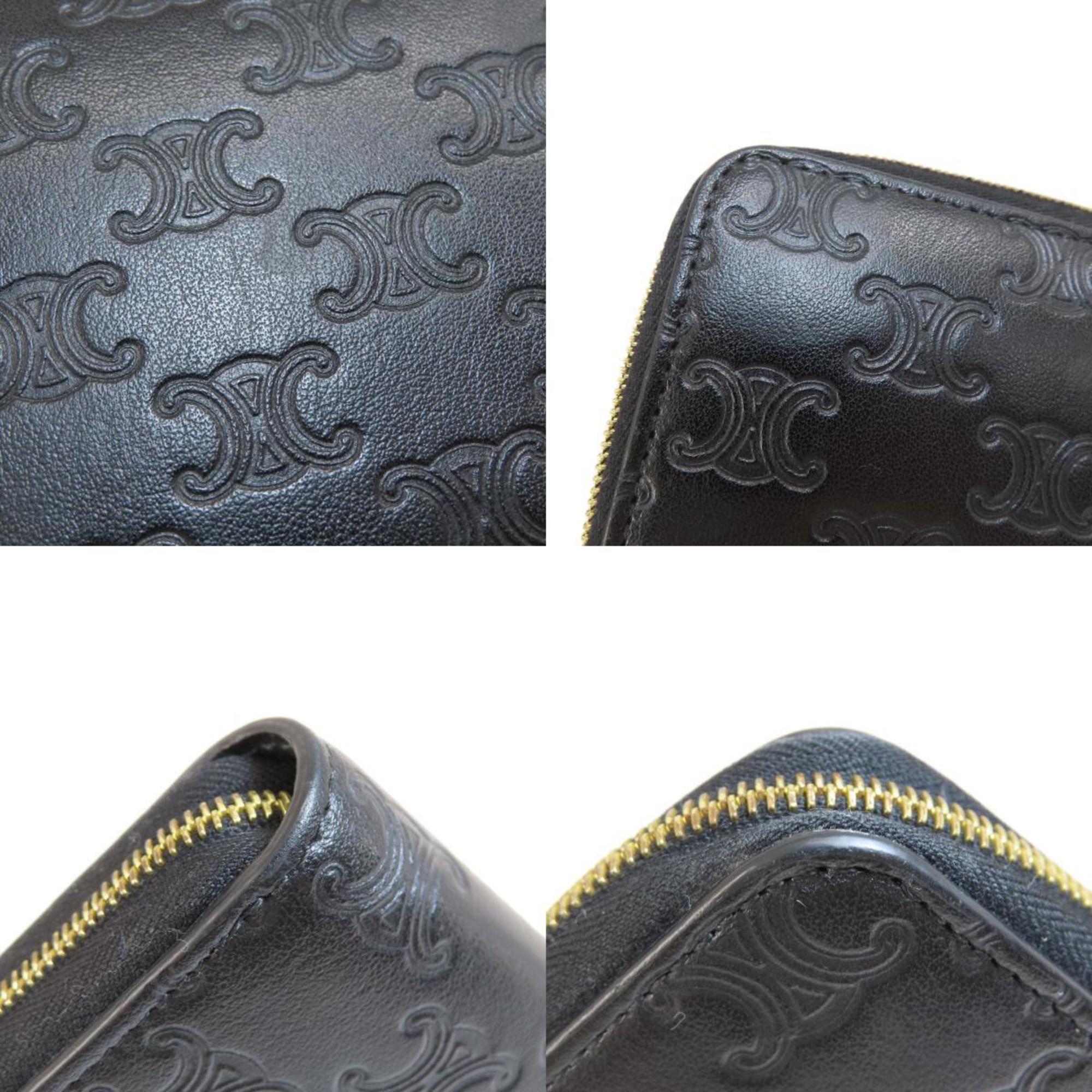 Celine Macadam Pattern Long Wallet Leather Women's