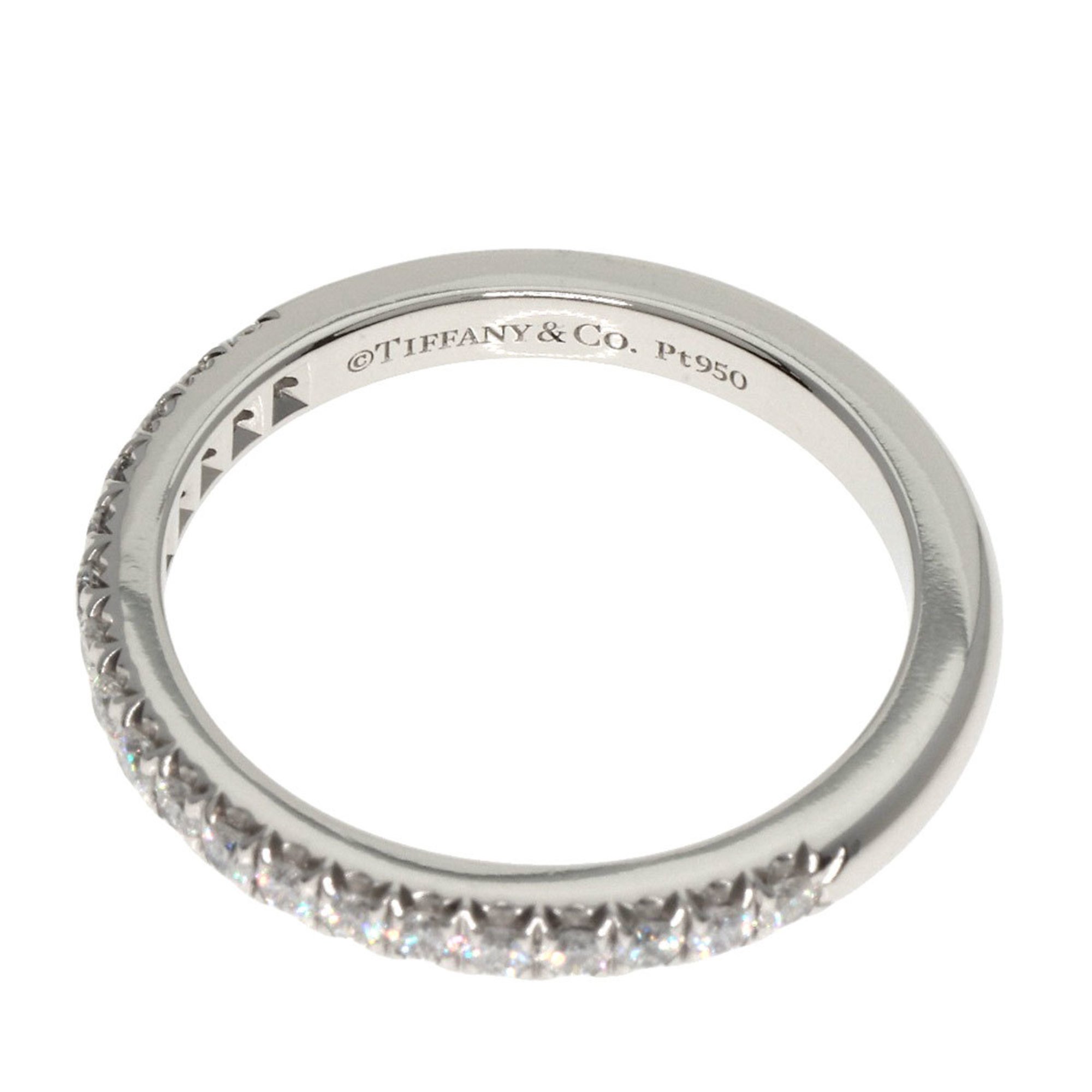 Tiffany Metro Half Diamond Ring, Platinum PT950, Women's