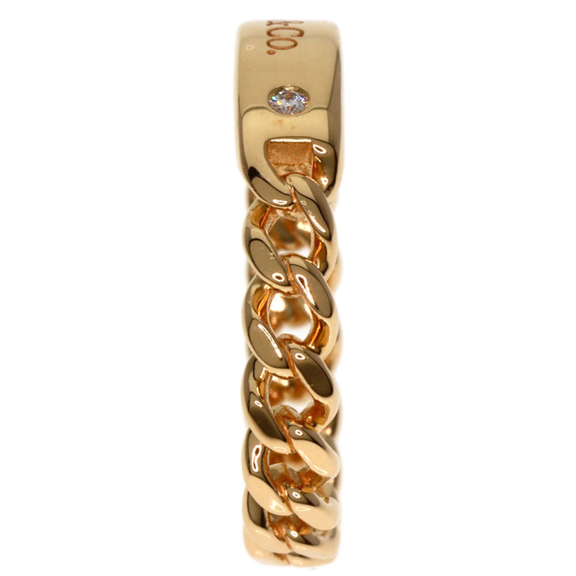 Tiffany Microlink 2P Diamond Ring, 18K Pink Gold, Women's