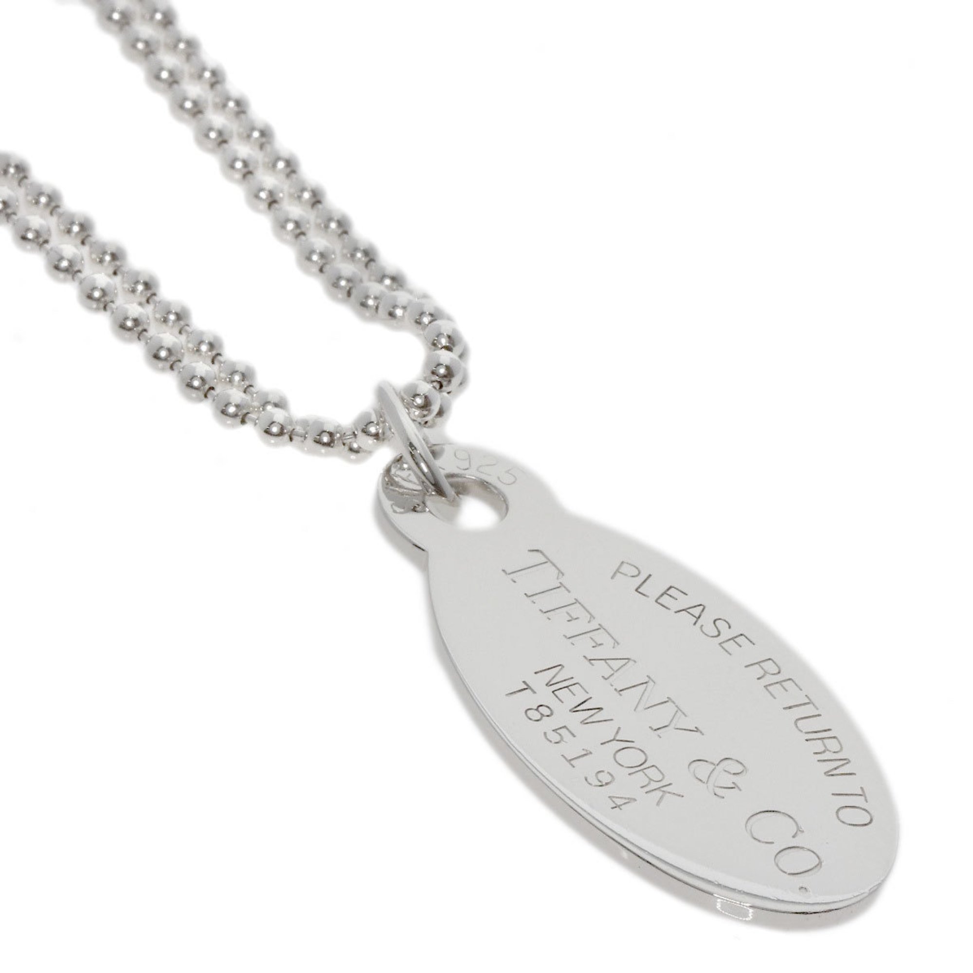 Tiffany Return to Oval Necklace Silver Women's