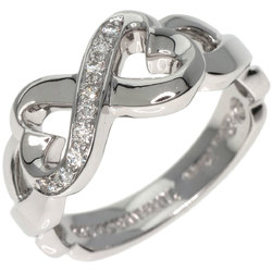Tiffany Double Loving Heart Diamond Ring, 18K White Gold, Women's
