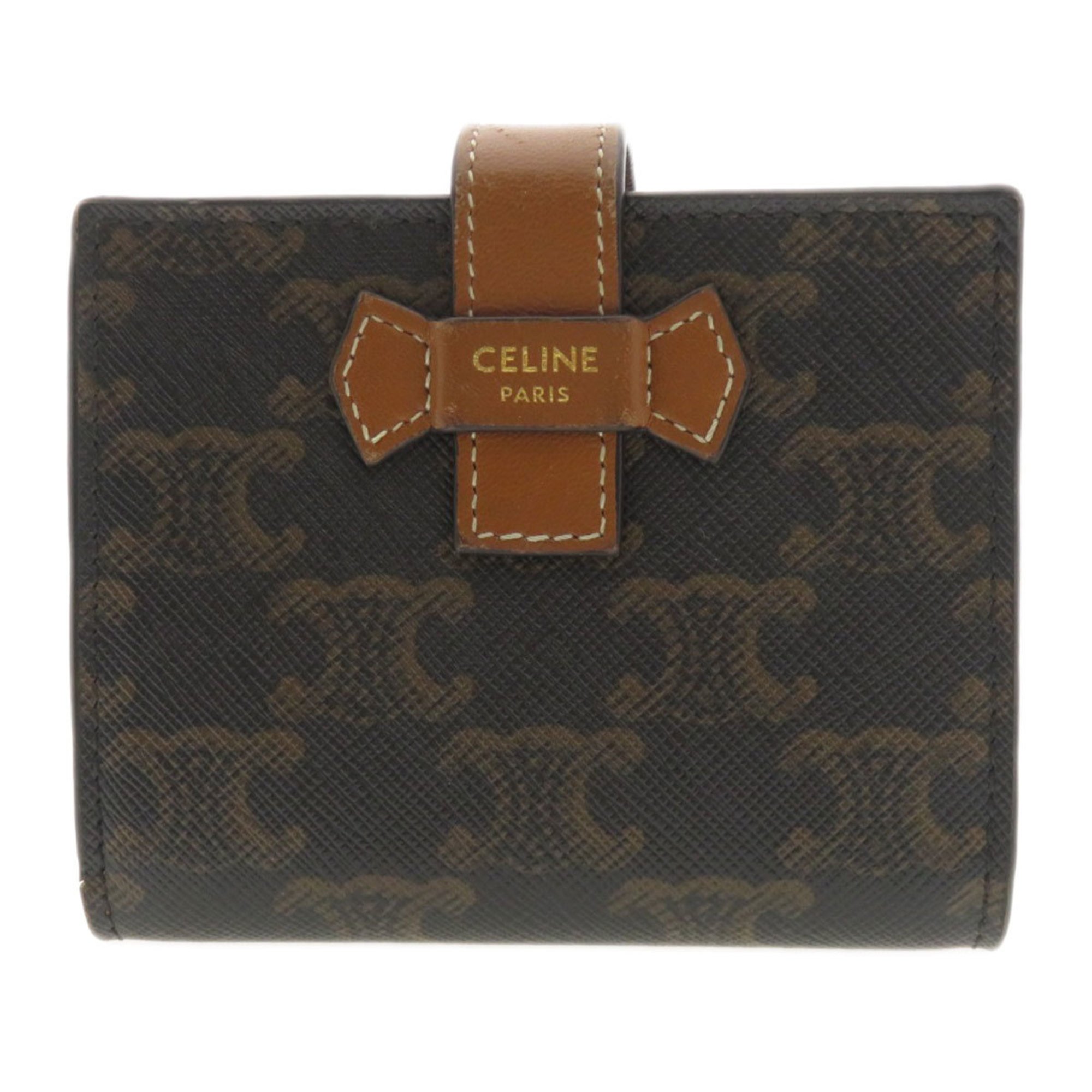 Celine Macadam Bi-fold Wallet Leather Women's