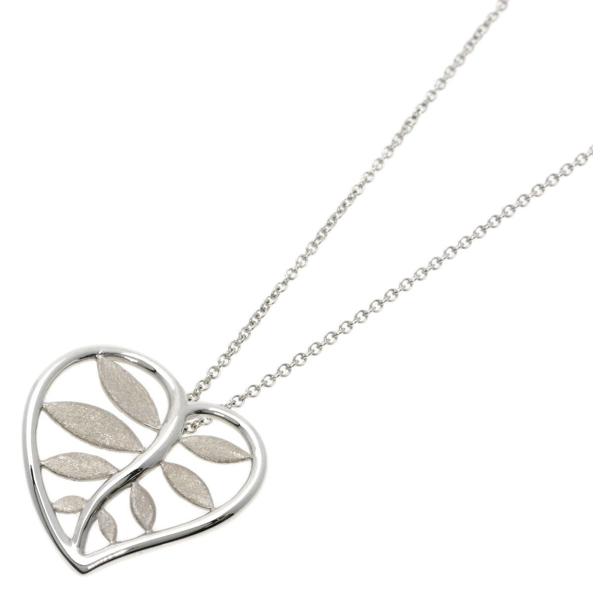 Tiffany leaf necklace silver ladies