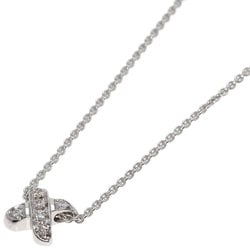 Tiffany Signature Cross Stitch Diamond Necklace in 18k White Gold for Women