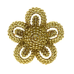 Tiffany Flower Motif Brooch K18 Yellow Gold for Women