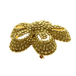 Tiffany Flower Motif Brooch K18 Yellow Gold for Women