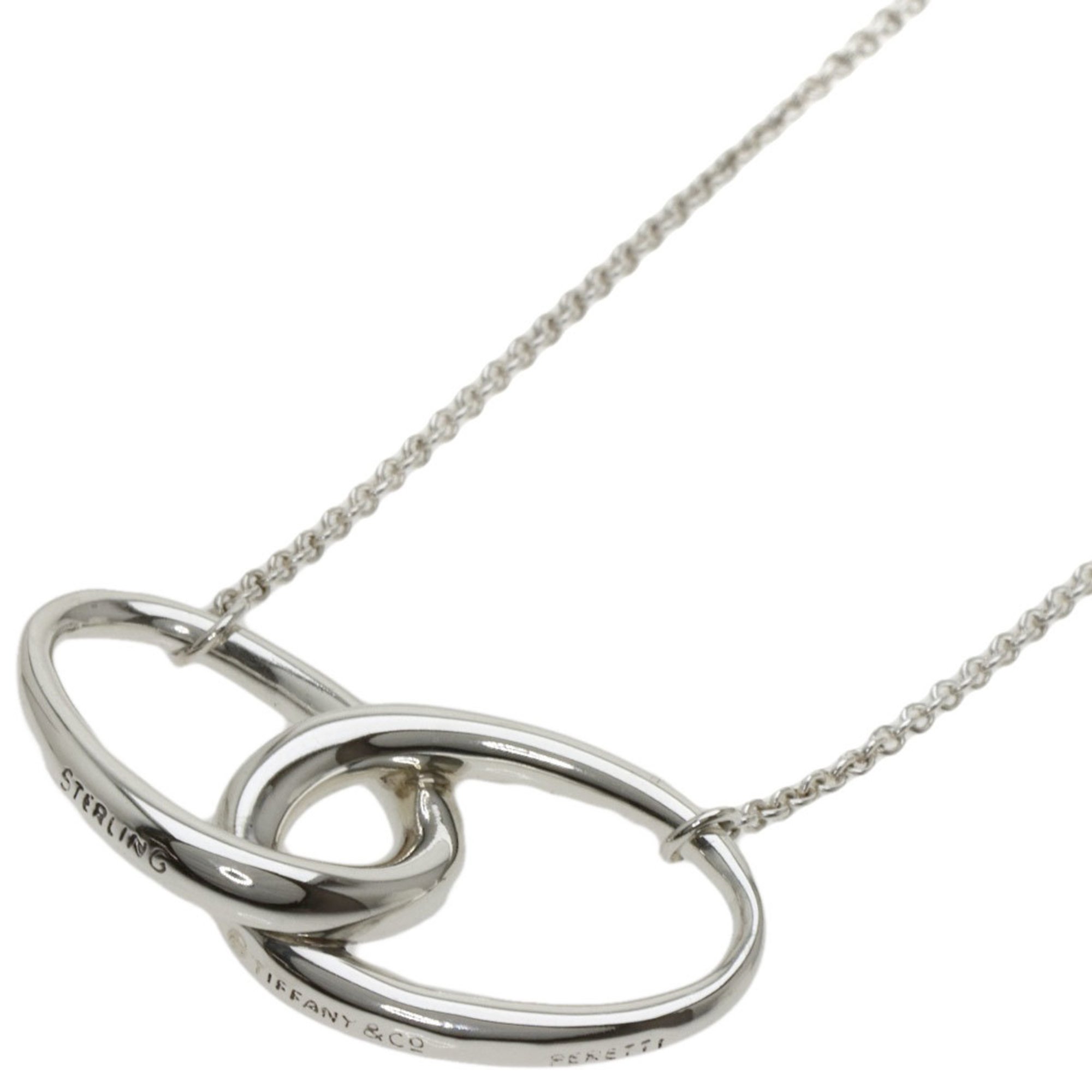 Tiffany double loop necklace silver ladies