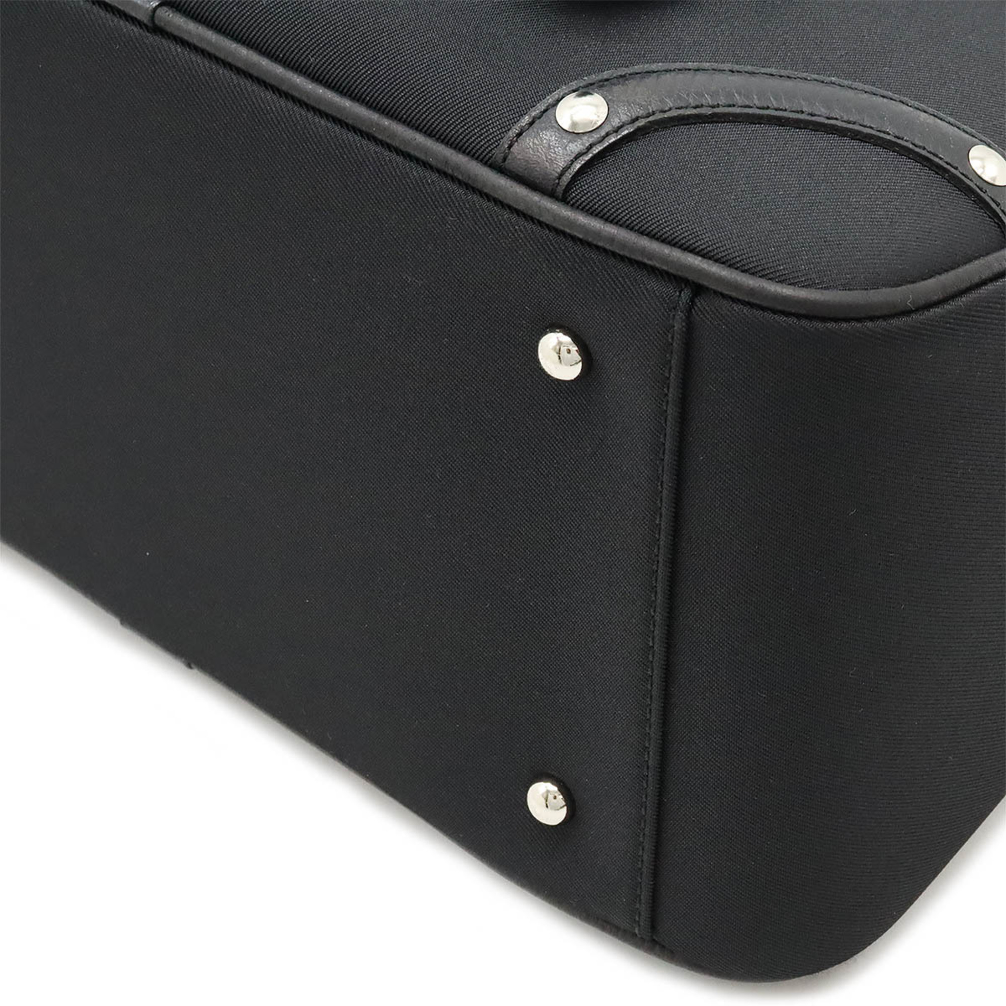 BURBERRY handbag Boston bag check pattern nylon leather black