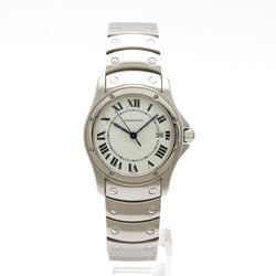 Cartier Santos Ronde White Dial Stainless Steel Men's Quartz Watch W20027K1 1561 1