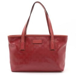 GUCCI GG IMPRIME Tote Bag Shoulder PVC Leather Pink Red 211138