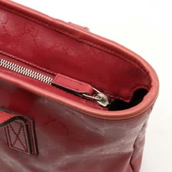 GUCCI GG IMPRIME Tote Bag Shoulder PVC Leather Pink Red 211138