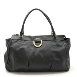 GUCCI Abby Tote Bag Large Shoulder Leather Black 190248