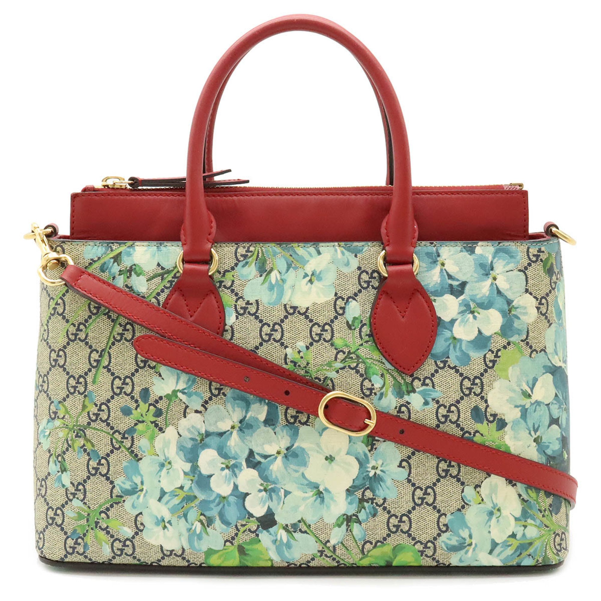 GUCCI GG Blooms handbag shoulder bag PVC leather beige blue multi red 546316